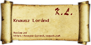 Knausz Loránd névjegykártya
